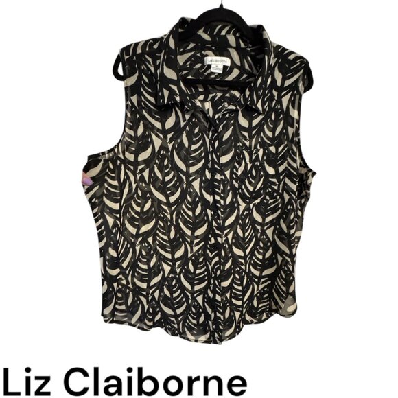 LIZ CLAIBORNE Tops - ❤️LIZ CLAIBORNE  SPRING/SUMMER  SLEEVELESS  PRINT TOP XLARGE   #D